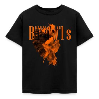 Kampffisch Bubbles And Brawls - Kinder T-Shirt - Schwarz - Vorne - AI Model Kid Female (0cm)