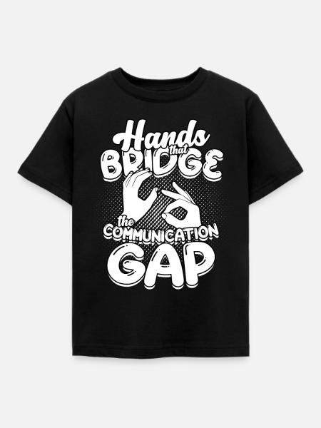 ASL Dolmetscher Gebärdensprache - Kinder T-Shirt - Schwarz