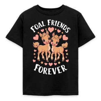 Amoureux des chevaux, soins aux poulains, équitation, passion - T-shirt Enfant - noir - Devant - AI Model Kid Female (0cm)