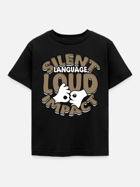 ASL Dolmetscher Gebärdensprache - Kinder T-Shirt - Schwarz