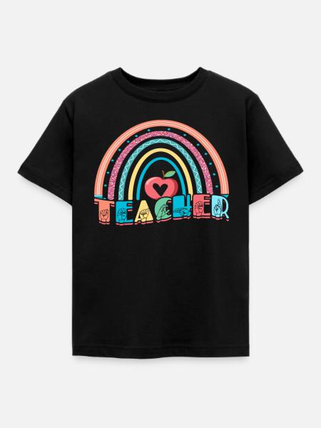 ASL Dolmetscher Gebärdensprache - Kinder T-Shirt - Schwarz