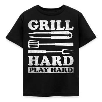 Grillades Barbecue Grillades de fête Barbecue professionnel - T-shirt Enfant - noir - Devant - AI Model Kid Female (0cm)