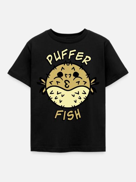 Puffer Fish Pufferfish - Kinder T-Shirt - Schwarz