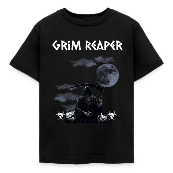 Grim Reaper Halloween - Kinder T-Shirt - Schwarz - Vorne - AI Model Kid Female (0cm)