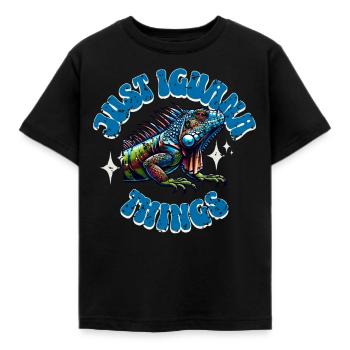 Leguan - Kinder T-Shirt - Schwarz - Vorne - AI Model Kid Female (0cm)