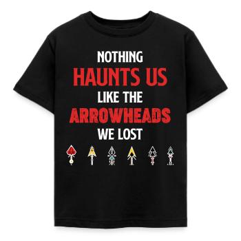Rien ne nous hante autant que les pointes de flèches, - T-shirt Enfant - noir - Devant - AI Model Kid Female (0cm)