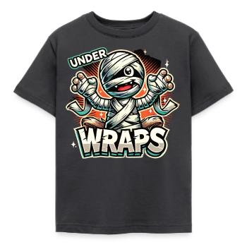 Momie effrayante Halloween avec texte « Under Wraps » - T-shirt Enfant - charbon - Devant - AI Model Kid Female (0cm)