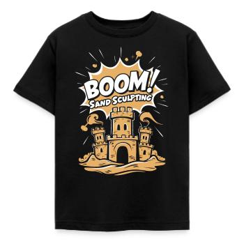 Sculpteurs de sable professionnels sur la plage du - T-shirt Enfant - noir - Devant - AI Model Kid Female (0cm)