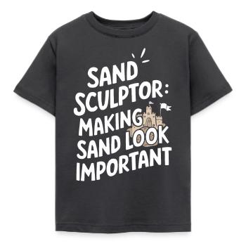 Sculpteurs de sable professionnels sur la plage du - T-shirt Enfant - charbon - Devant - AI Model Kid Female (0cm)