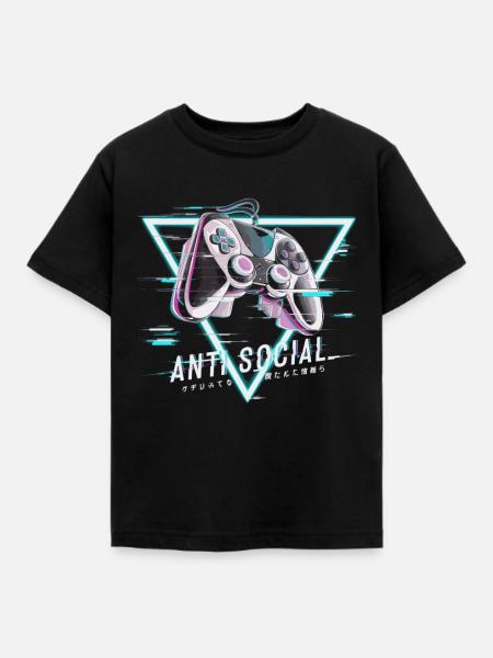 Gaming Controller Glitch Design - Kinder T-Shirt - Schwarz