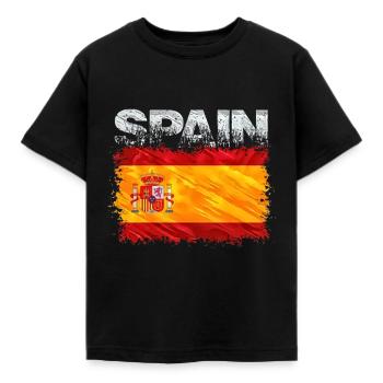 Spanien - Kinder T-Shirt - Schwarz - Vorne - AI Model Kid Female (0cm)