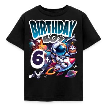 Astronaut 6. Geburtstag Weltall - Kinder T-Shirt - Schwarz - Vorne - AI Model Kid Female (0cm)
