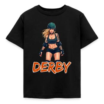 Roller Girl - Kinder T-Shirt - Schwarz - Vorne - AI Model Kid Female (0cm)