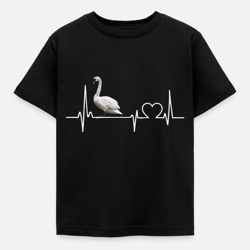 Schwan - Kinder T-Shirt - Schwarz