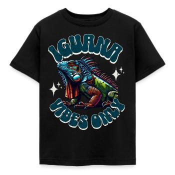 Leguan - Kinder T-Shirt - Schwarz - Vorne - AI Model Kid Female (0cm)