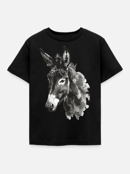 Esel - Kinder T-Shirt - Schwarz