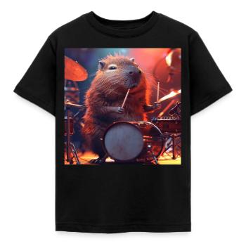 Wasserschwein - Kinder T-Shirt - Schwarz - Vorne - AI Model Kid Female (0cm)