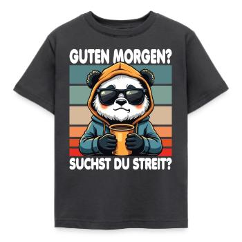 Bonjour? Vous cherchez un combat ? Grognement matinal - T-shirt Enfant - charbon - Devant - AI Model Kid Female (0cm)