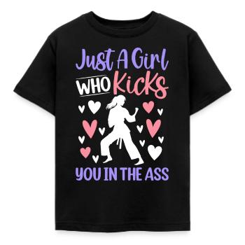Just a girl who kicks you in the ass - Judo Girl J - Kinder T-Shirt - Schwarz - Vorne - AI Model Kid Female (0cm)