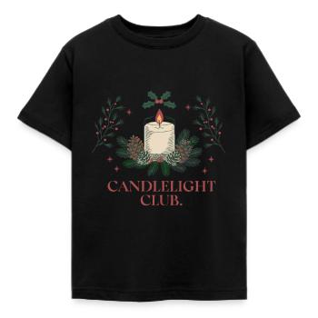 Candlelight Club - Cosy festive atmosphere - Kids' T-Shirt - black - Front - AI Model Kid Female (0cm)