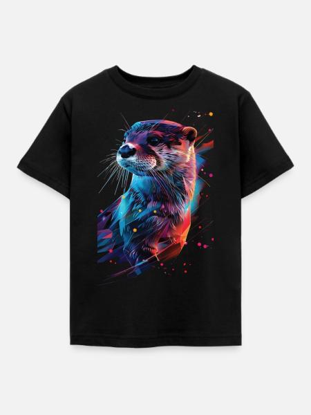 Otter - Kinder T-Shirt - Schwarz