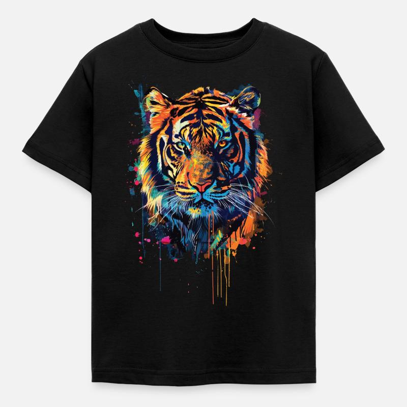 Tiger - Kinder T-Shirt - Schwarz