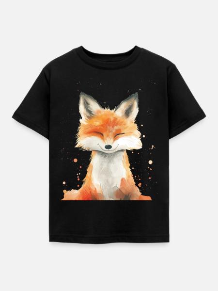 Fuchs - Kinder T-Shirt - Schwarz