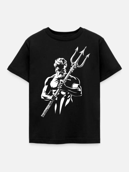 Poseidon Dreizack - Kinder T-Shirt - Schwarz