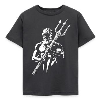 Trident de Poséidon - T-shirt Enfant - charbon - Devant - AI Model Kid Female (0cm)
