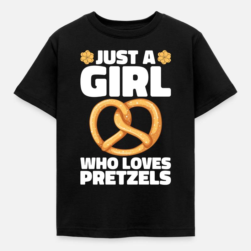 Bretzel Brezeln Bäcker Backwaren - Børne-T-shirt - sort