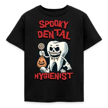 Motif d’Halloween d’hygiéniste dentaire effrayant - T-shirt Enfant - noir - Devant - AI Model Kid Female (0cm)