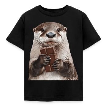 Otter - Kinder T-Shirt - Schwarz - Vorne - AI Model Kid Female (0cm)