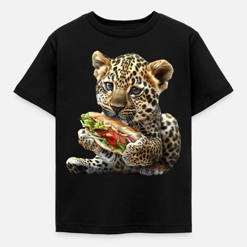 Leopard - Kids' T-Shirt - black