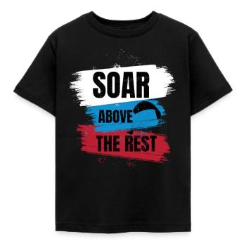 Soar Above the Rest – Paragliding Design - Kids' T-Shirt - black - Front - AI Model Kid Female (0cm)