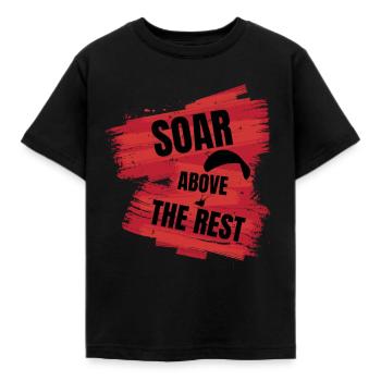 Soar Above the Rest – Paragliding Design - Kids' T-Shirt - black - Front - AI Model Kid Female (0cm)