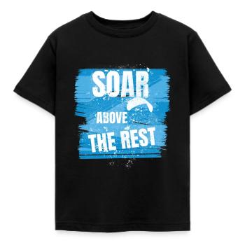 Soar Above the Rest – Paragliding Design - Kids' T-Shirt - black - Front - AI Model Kid Female (0cm)