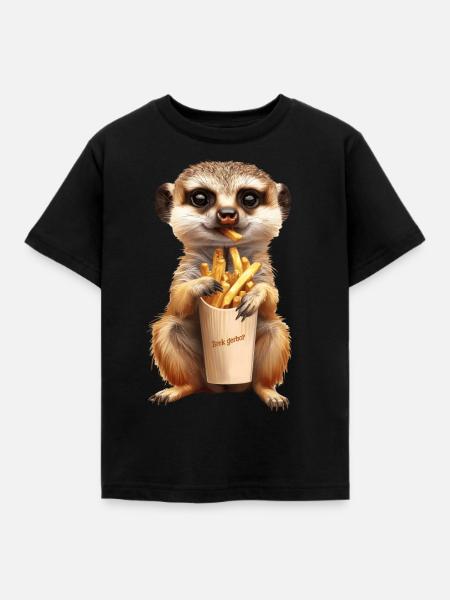 Erdmännchen - Kinder T-Shirt - Schwarz