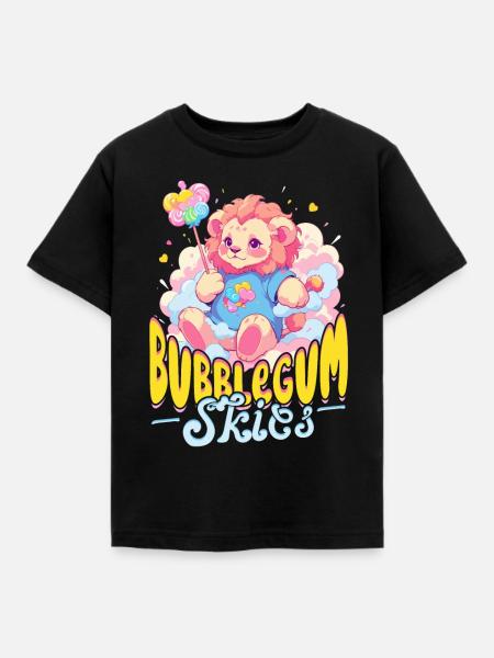 Zuckerwatte Bubblegum Skies - Kinder T-Shirt - Schwarz