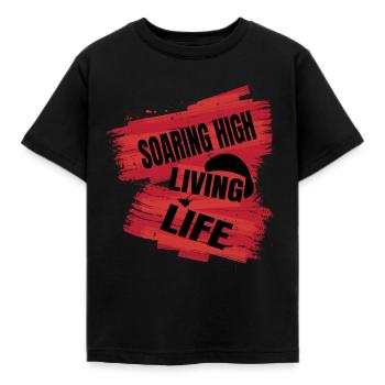 Soaring High Living Life – Paragliding Design - Kids' T-Shirt - black - Front - AI Model Kid Female (0cm)