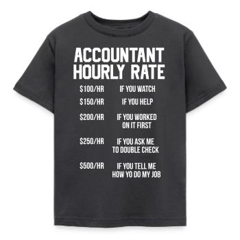 Tarif horaire comptable - Citation amusante - T-shirt Enfant - charbon - Devant - AI Model Kid Female (0cm)