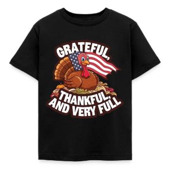 Lustiger Thanksgiving Truthahn - Kinder T-Shirt - Schwarz - Vorne - AI Model Kid Female (0cm)
