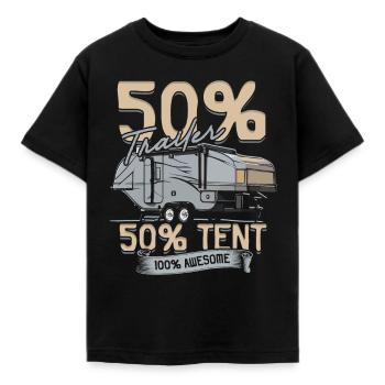 Pop Up Camper Folding Caravan - Kids' T-Shirt - black - Front - AI Model Kid Female (0cm)