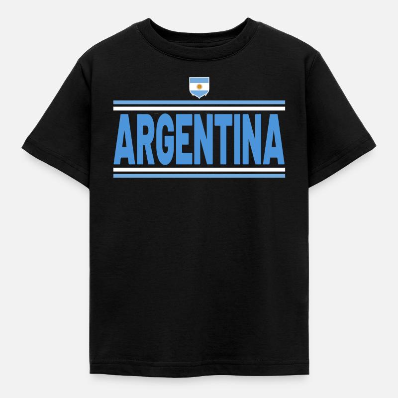 Argentinien Geschenk Argentina Argentine Flagge - Kinder T-Shirt - Schwarz