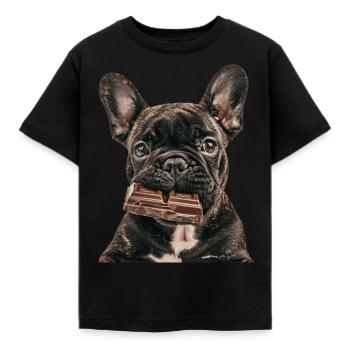 Fransk bulldog - Børne-T-shirt - sort - Foran - AI Model Kid Female (0cm)