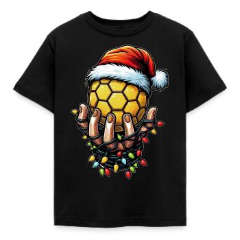 Handball Coach Santa Hat Xmas - Kids' T-Shirt - black - Front - AI Model Kid Female (0cm)