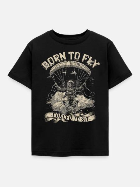 Paramotoring Motorschirm - Kinder T-Shirt - Schwarz