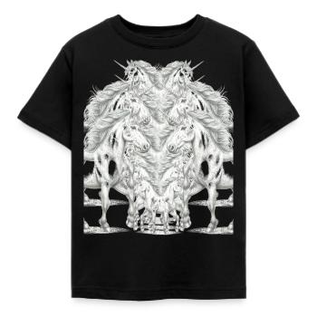 Licorne Licornes Créatures mythiques Animaux mythiques Fable - T-shirt Enfant - noir - Devant - AI Model Kid Female (0cm)