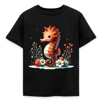 Seepferd Seepferdchen - Kinder T-Shirt - Schwarz - Vorne - AI Model Kid Female (0cm)