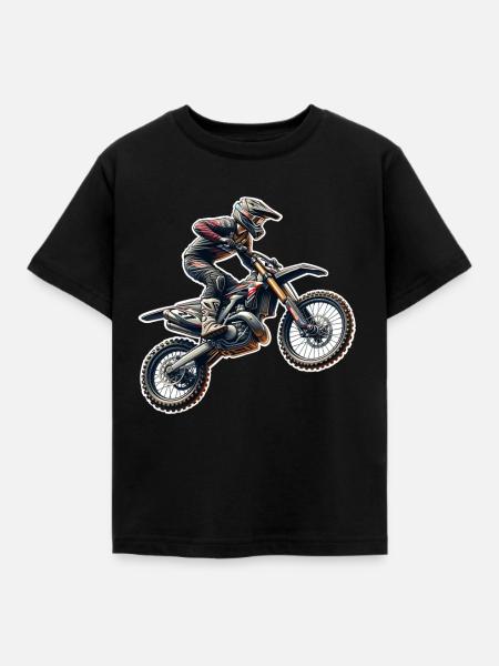 Motocross - Kinder T-Shirt - Schwarz