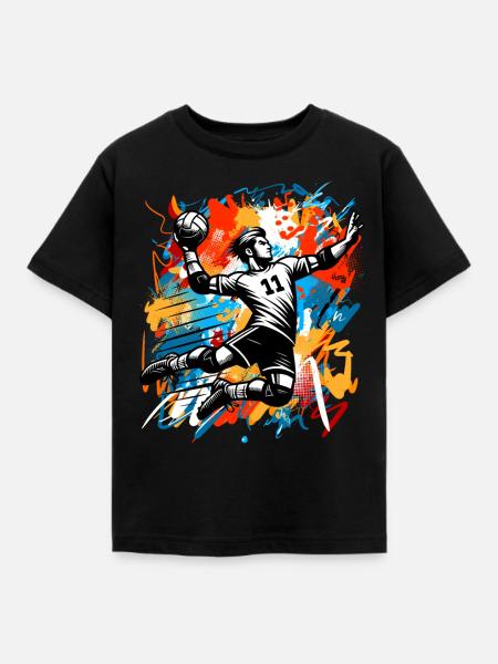 Handball Handballer - Kinder T-Shirt - Schwarz